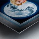 The Future Looks Golden Stunning Retro Fusion Pin Up AI Concept Art by Xzendor7 Metal print