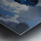 Mystical Ocean Goddess with Blue Hair in Surreal Dreamlike Wave Art Metal print