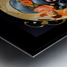 Seeing Past The Future Pop Surrealism Beauty Captivating Portrait Illustraion AI Concept Art by Xzendor7 Metal print