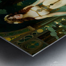 Art Nouveau Goddess in Enchanted Garden – Vintage Fantasy Woman Fine Art Print Metal print