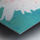 Pink Daisy on a Green  Abstract Background  Metal print