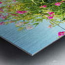 Sweetpeas on a Wire Fence Metal print