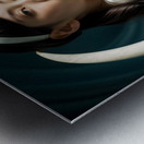 Ai portrait of a young woman in a futuristic world Metal print
