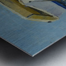White and Blue Rowboat Metal print