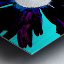 Daisy Flower on Vibrant Turquoise Background Metal print