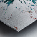 Abstract Dark Centred Daisy on a Pink and White Abstract Background Metal print