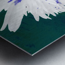 Abstract Linear Inverted Double White Daisy Flower Metal print