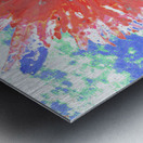 Abstract Red Daisy Flower on a Coloured Abstract Background Metal print