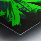 Abstract Neon Green Daisy Flower on a Dark Abstract Background  Metal print