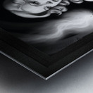 Is there Someone Lurking In The Dark Mesmerizing Pin Up Portrait AI Concept Art by Xzendor7 Metal print