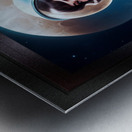 Exploring The Moons Surface Captivating AI Concept Art by Xzendor7 Metal print