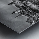 Rocky Shoreline by Pemaquid Lighthouse at Low Tide in Maine - B&W Metal print