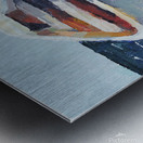 White and Red Rowboat on the Beach Metal print