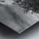 Great Captain Island Lighthouse on Hilltop Among Trees in Connecticut - B&W Metal print