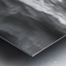 Dark Clouds Around the Black Tower of Tongue Point Light in Bridgeport Connecticut -B&W Metal print