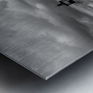 Sunlit Black Rock Harbor Lighthouse in Bridgeport Connecticut -B&W Metal print