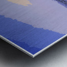 Early Dawn Surrounds Pemaquid Point Lighthouse Over Rocky Cliffs in Maine - Illus. Metal print