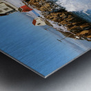 Waves Crashing Over Rocks by Cape Neddick Nubble Lighthouse During the Holidays in Maine Metal print