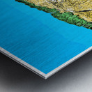 Gay Head Lighthouse Over Cliffs on Marthas Vineyard in Massachusetts - Illus. Metal print