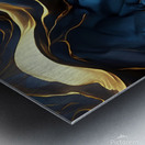 Blue Black & Gold Waves & Clouds Metal print