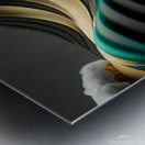 Green Black & Gold Waves & Clouds Metal print