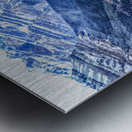 Peyto Lake Winter veil: A Canvas of Dark Evergreens and Snowy Serenity Metal print