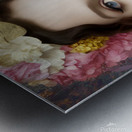 Romantic Floral Portrait of a Woman with Vintage Style and Renaissance Beauty Metal print