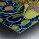 Abstract Portrait of a Cat in Vintage Tiffany Style Stained Glass Metal print