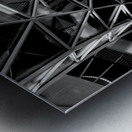 MyZeil Glass Tube in Black and White Metal print