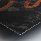 Linen and Orange Loops on Grey Metal print