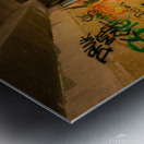 Decaying Hallway With Grafiti In Abandoned Luxurious Hotel Metal print