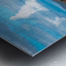 Autumn Beach Scene with Lifeguard Chair at Mauch Chunk Lake Metal print