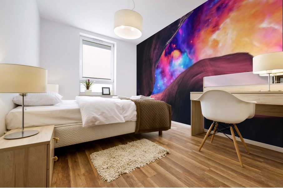 Grand Canyon with Colorful Space - Panoramic UHD Mural print