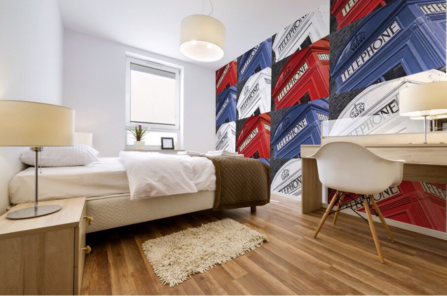 Multi-Coloured Telephone Boxes Mural print