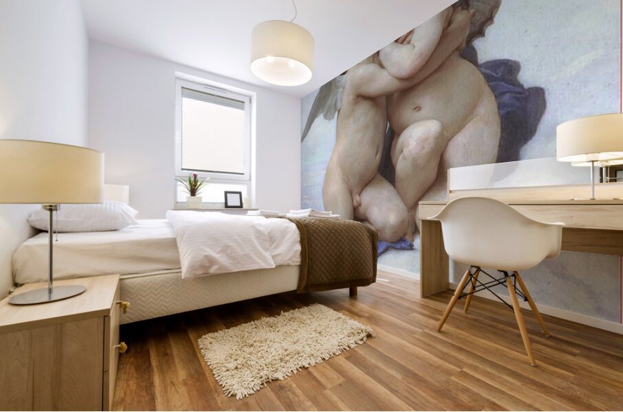 William  Adolphe  Bouguereau 1825 1905  L Amour  et  Psyche  enfants Mural print