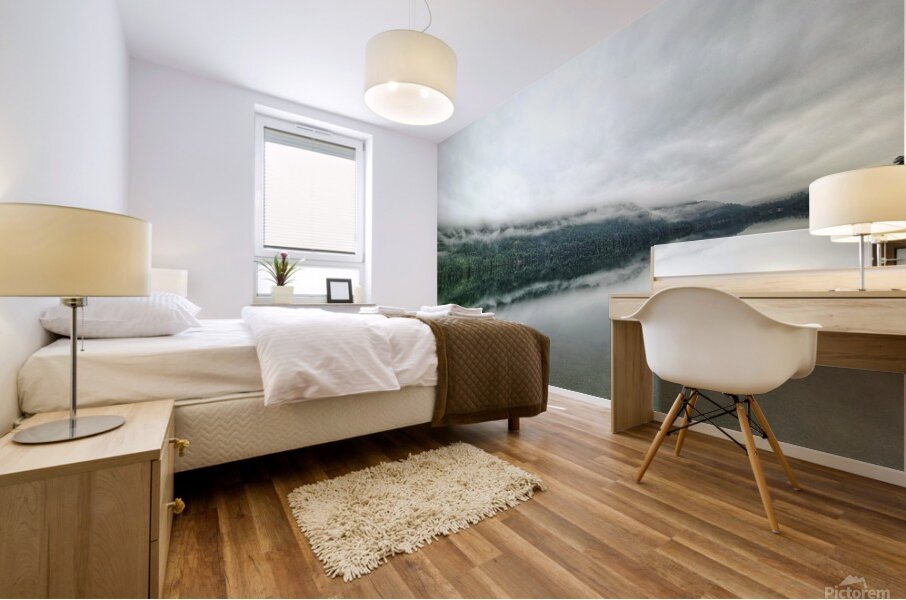 Cameron Lake Low Clouds Mural print