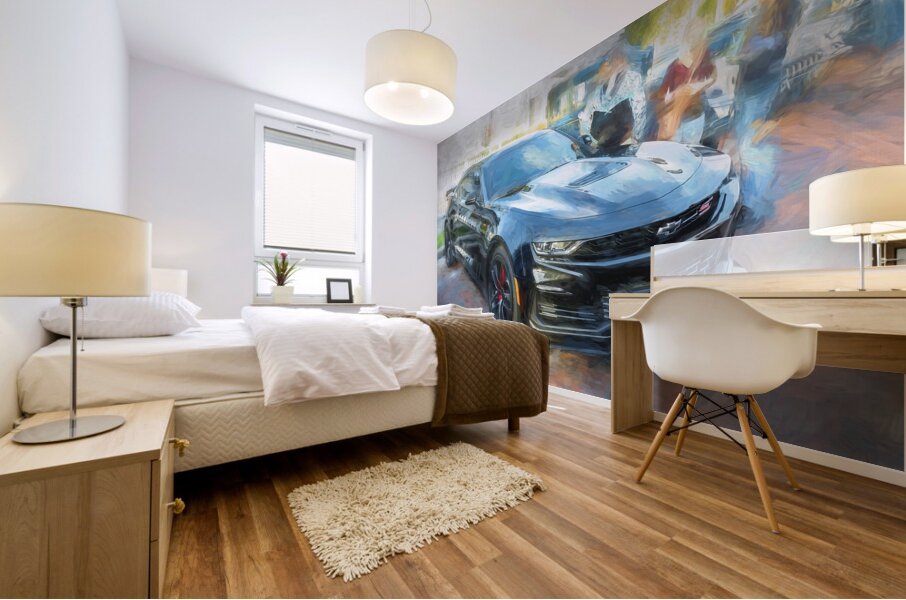 2019 Black Chevrolet Camaro LT1 SS X 4 Mural print