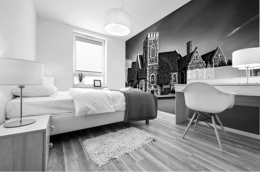 St. Johns Episcopal Church Grayscale Mural print