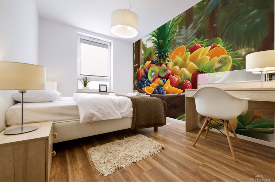 a mouthwatering scene set in a tropical Mural print