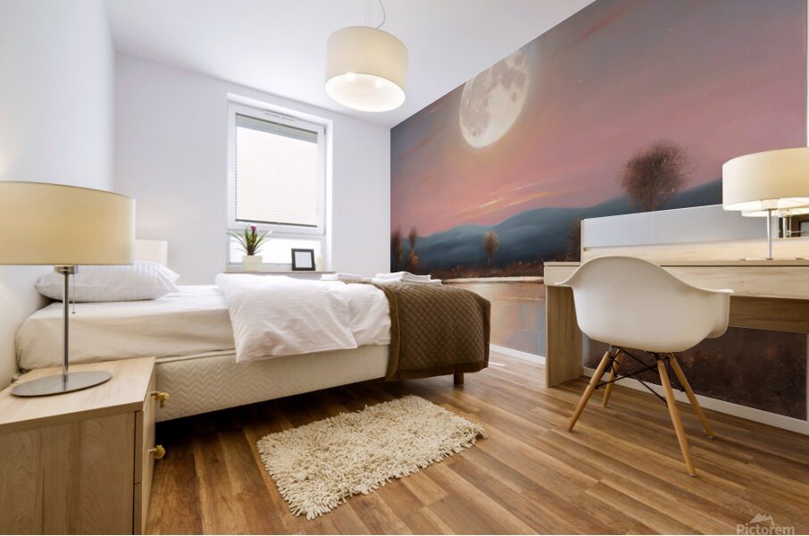  A figurative painting representing a moons Mural print