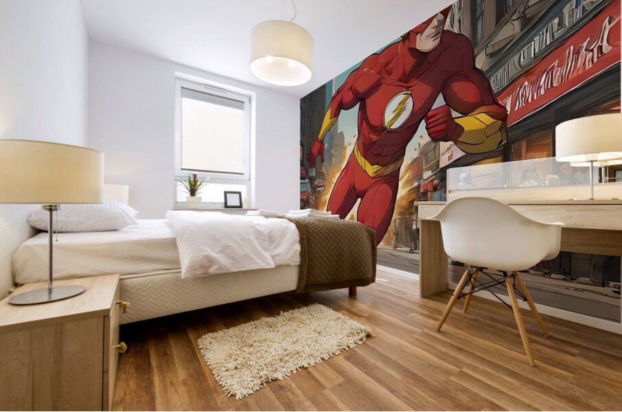 Flash Comic Illustration. Mural print
