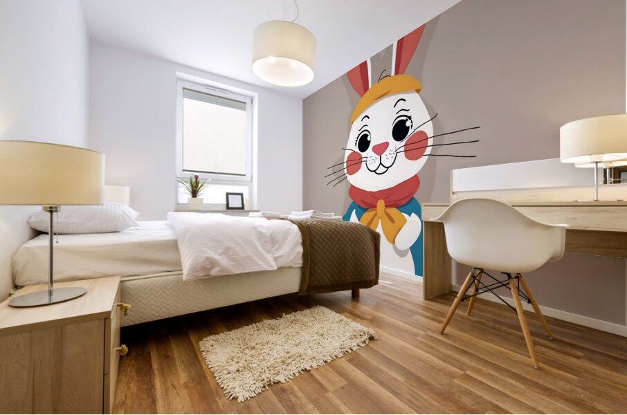 Bunny at the Studio. New Twist Art Mural print