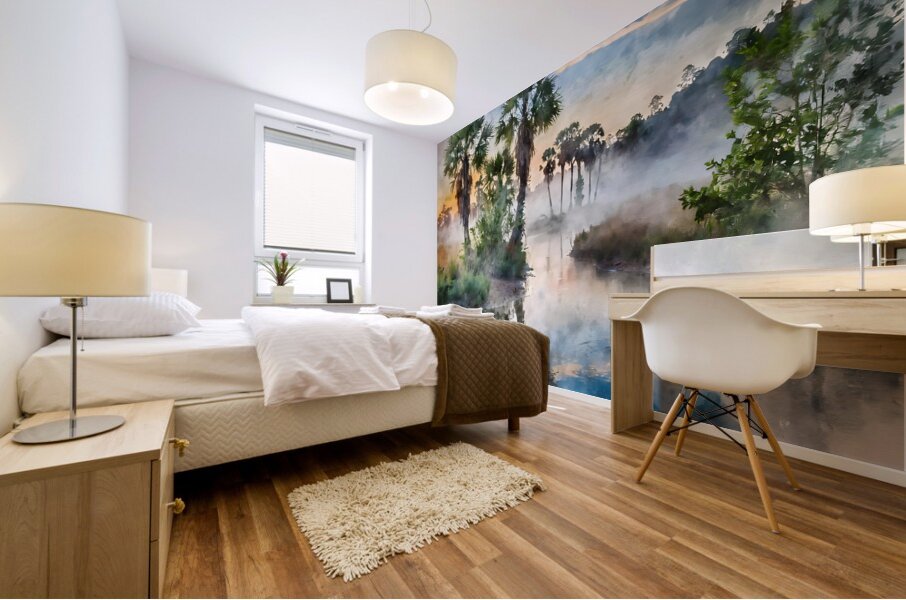 Bayou Sunrise Reflections Mural print