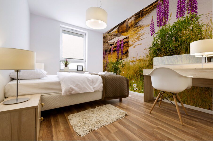 Blue Rocks Boat House Mural print