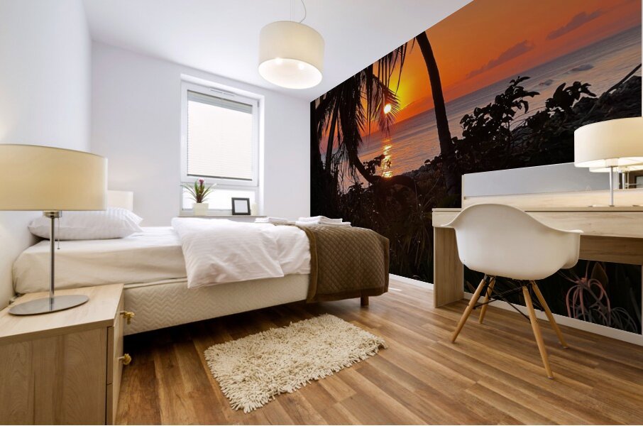 tropical sunset  Mural print