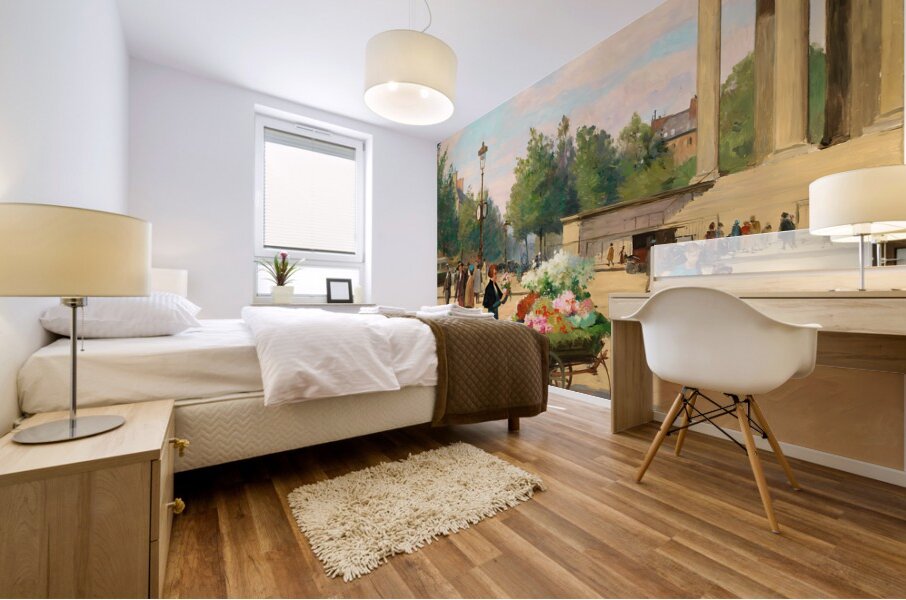 Flower Vendor Before The Madeleine Church Paris V Mural print