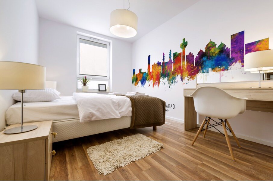 Ahmedabad India Skyline Mural print