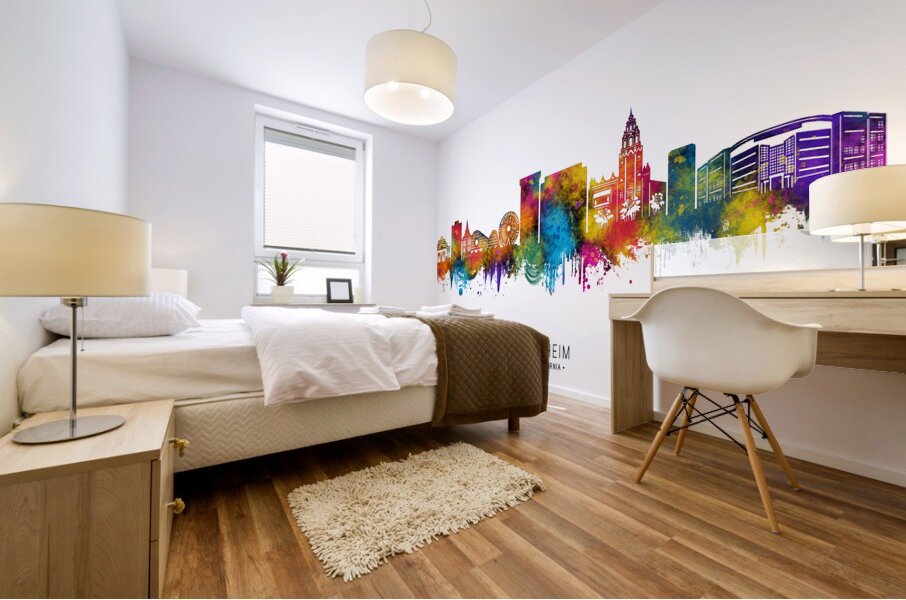 Anaheim California Skyline Mural print