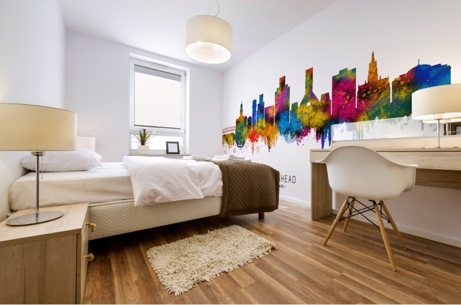 Birkenhead England Skyline Mural print