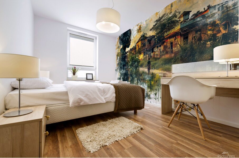 Digital Streams Watercolor Dreams: Visions of African-American Essence Mural print